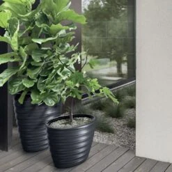 Prosperplast Maceta FREZE - Oval 55LCon Depósito 593x393x420 Gris Claro -Jardinería Equipos Tienda ea9306cecefbb7de