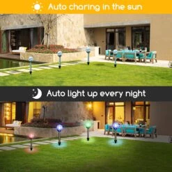 Aigostar Luces Solares Jardín 6 Pack, RGB. IP44 , L80*W80*H358mm -Jardinería Equipos Tienda ebe7c2da72dc7e79