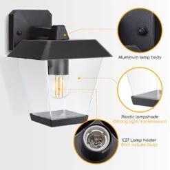 Aigostar Aplique Pared Exterior,GU10 Antracita Aluminio Up Down Lámpara -Jardinería Equipos Tienda ffe0ca4ee54777c3